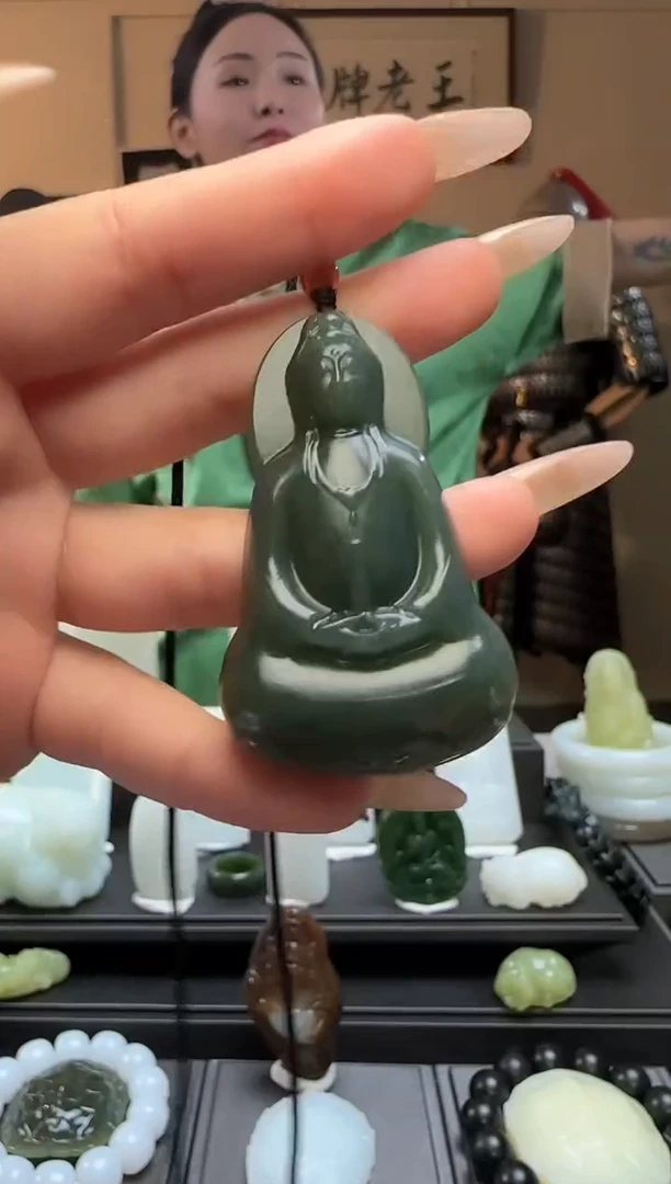 【闪购商品】和田玉且末蓝观音未镶嵌吊坠（多样性发货）