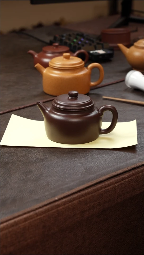 茶壶紫砂壶·8888老紫泥剑流德钟175cc