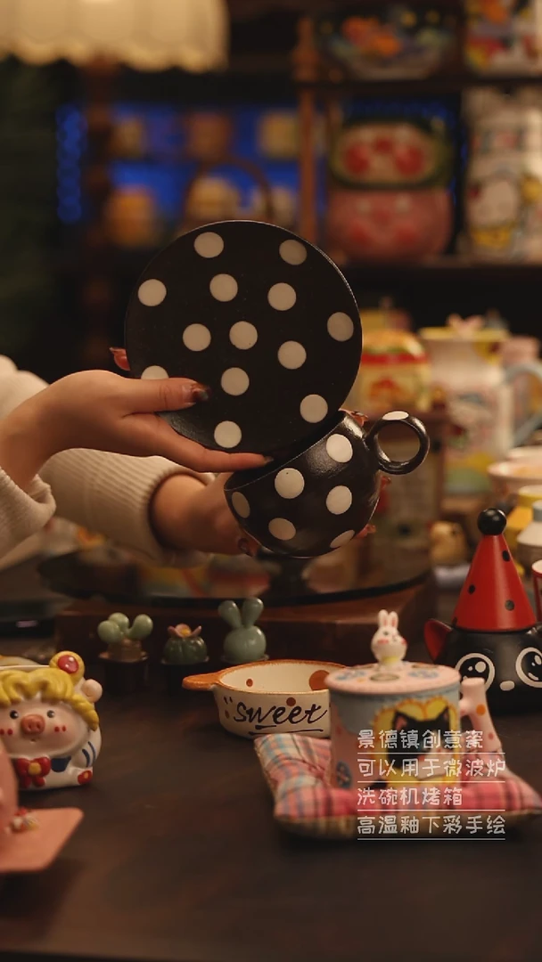 陶瓷景德镇可爱陶瓷釉下彩绘设计师款