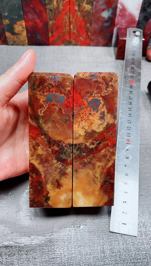 玉桂林鸡血玉素章大地透底对章28