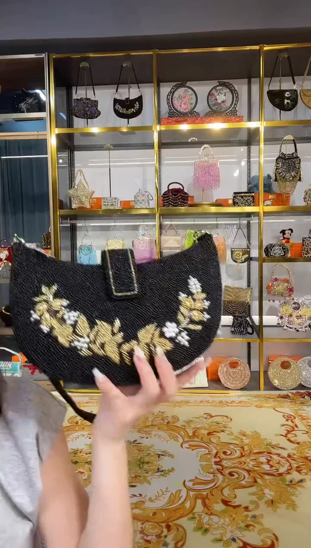 织物珠韵恒泽重工串珠手提包直播间女神专拍