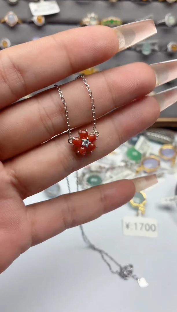 吊坠(不含链)银S925镶嵌翡翠0