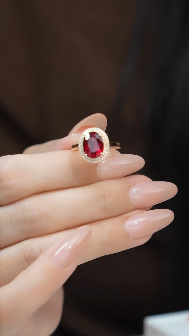 【闪购商品】碧玺18K金戒指18K金镶嵌1