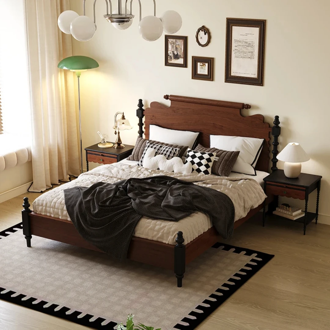 【佳欣家】白蜡木全实木大床1.5米大床高箱简约风实木床