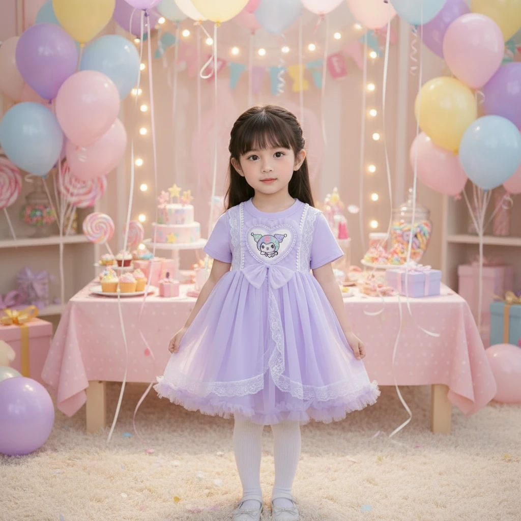 2026女童夏装爱莎库洛米短袖公主裙儿童生日礼服公主裙