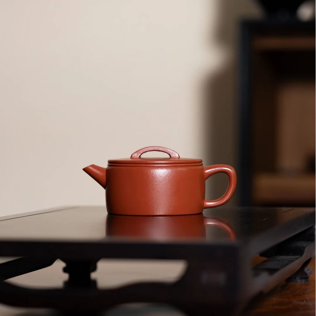 宗丽品牌自营汉瓦壶原矿朱泥大红袍全手工实用利器紫砂壶125cc