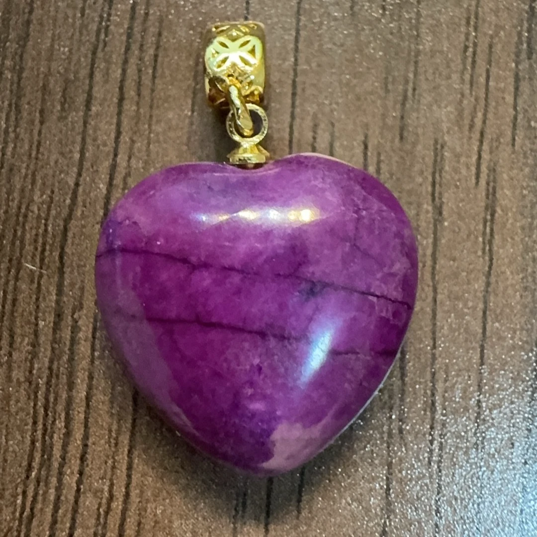 经典时尚快丝绒紫爱心吊坠百搭款