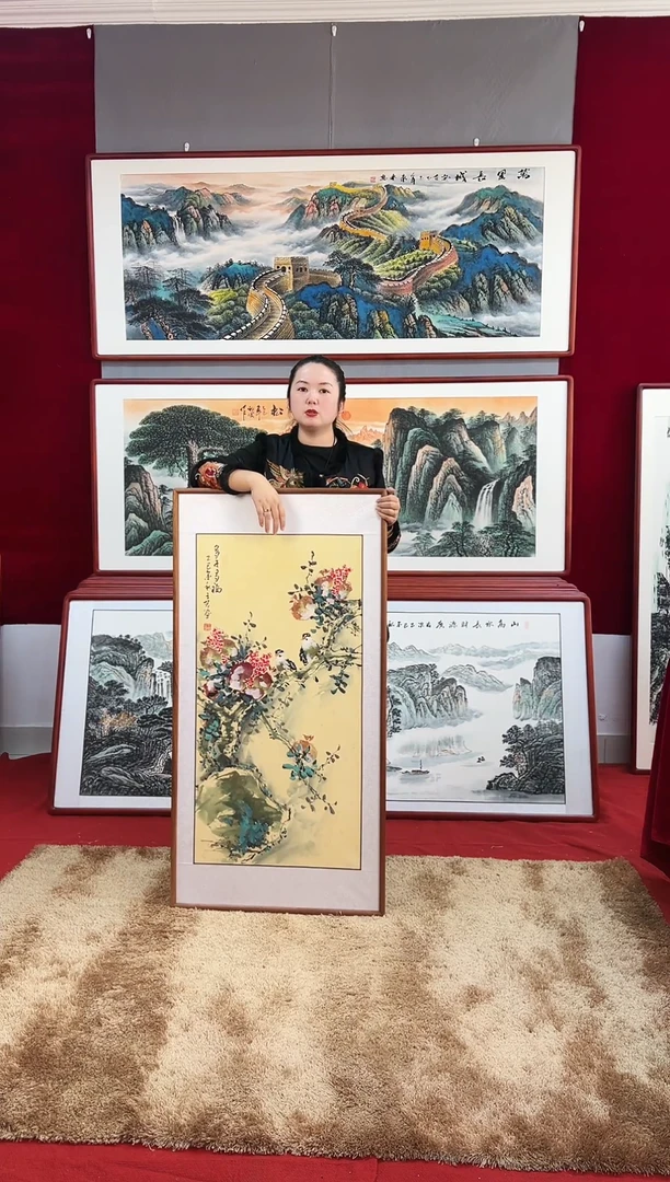 国画手绘石榴122*62尺寸