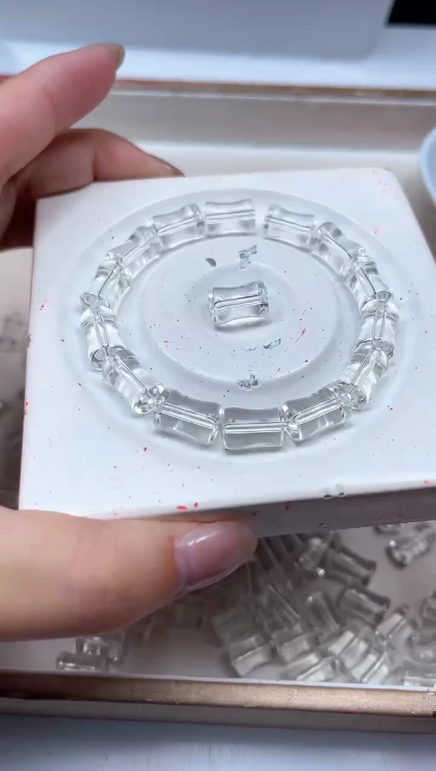 水晶珠宝半成品未镶嵌D95 白水晶竹节8*12mm10个15元