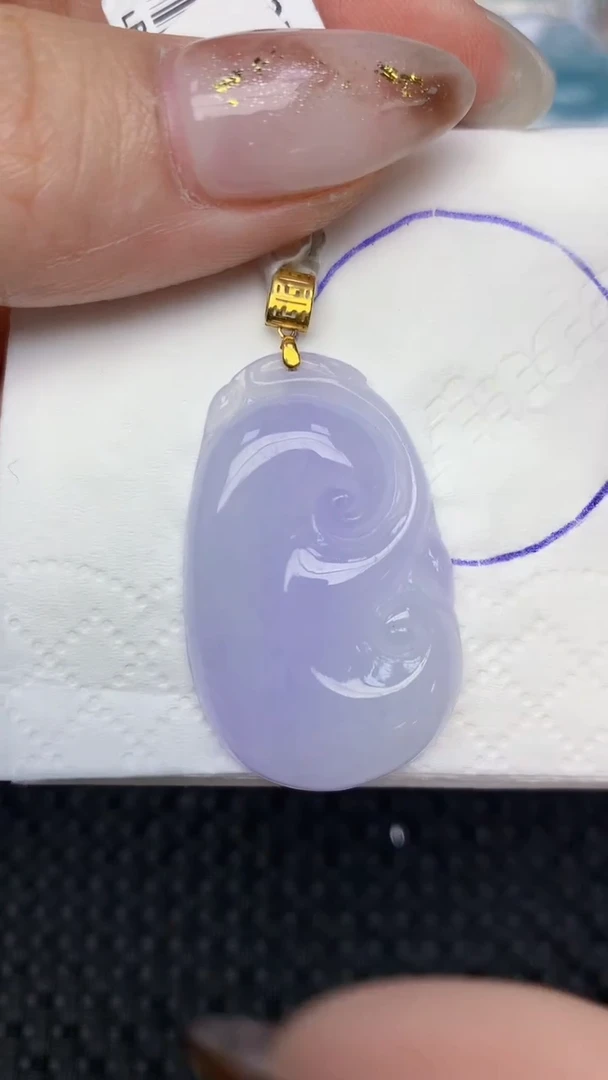 颈饰18K金镶嵌翡翠天然缅甸翡翠a货百元以上9元证书费自理