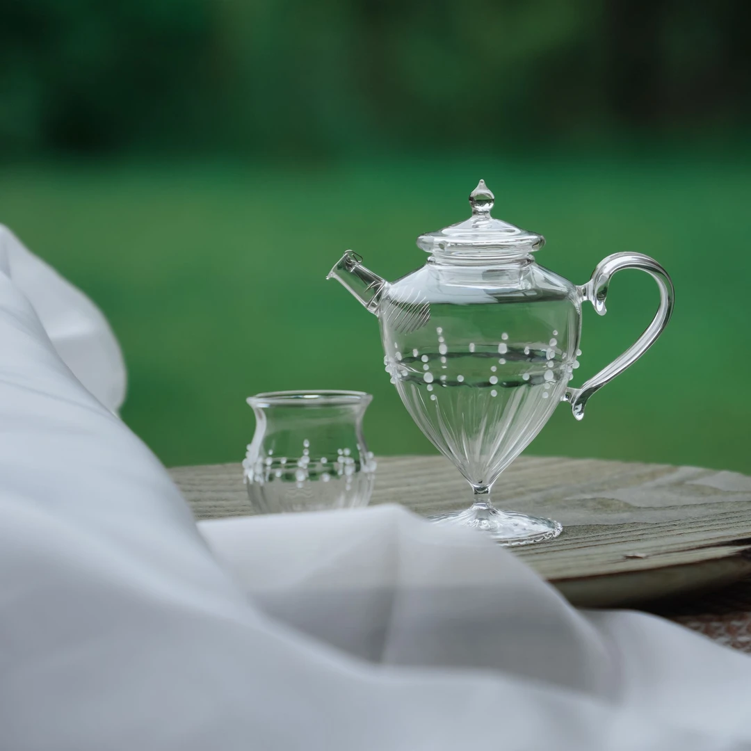 十卿美人尖高足壶朝露高足泡茶壶高硼硅玻璃茶壶仙女茶器高足茶杯