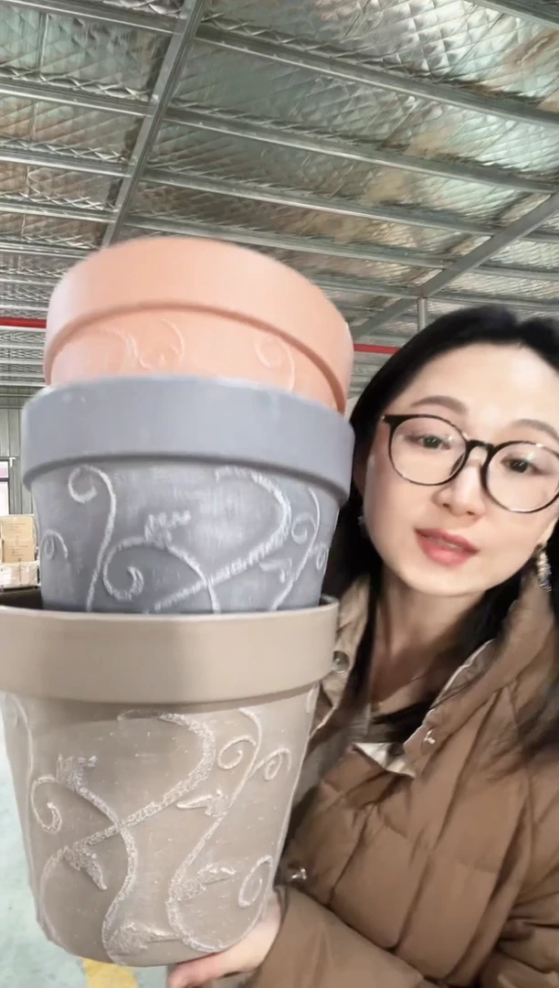 【闪购商品】塑料10寸紫苏圆盆3只装混色无托