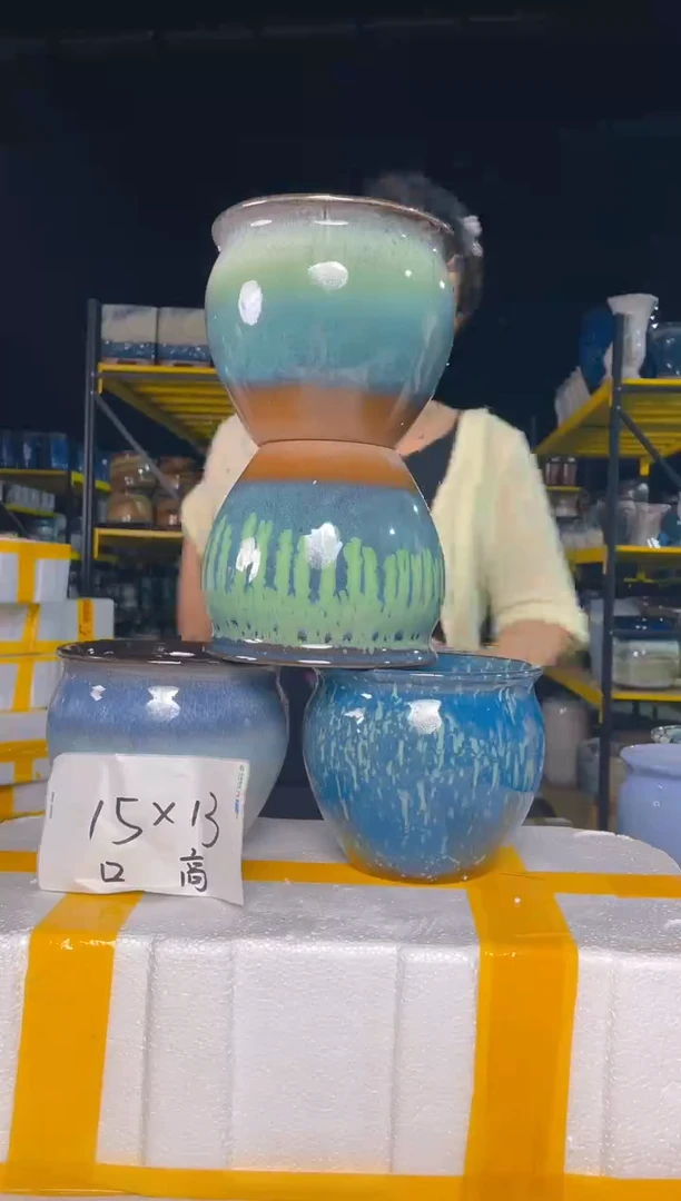 宜兴紫砂粗陶花盆15/13