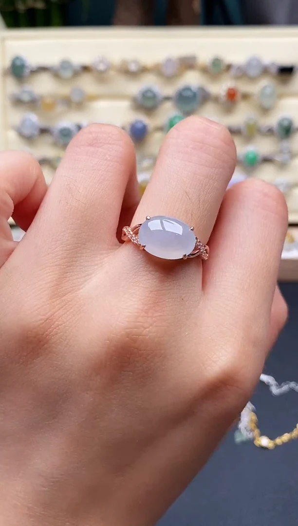 翡翠戒指银S925镶嵌6666666+1