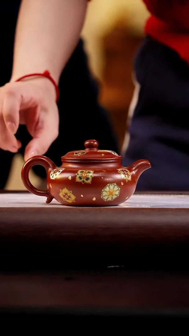 茶壶紫砂朱泥大红袍珐琅彩仿古