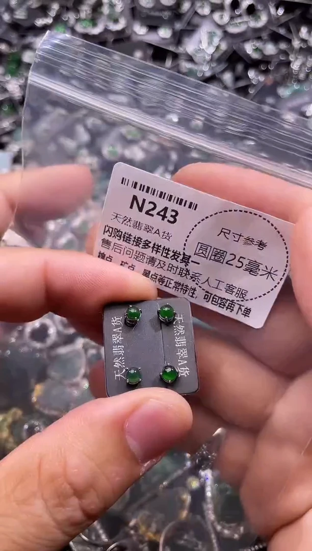 翡翠未镶嵌颈饰N243耳钉 多样性发其一
