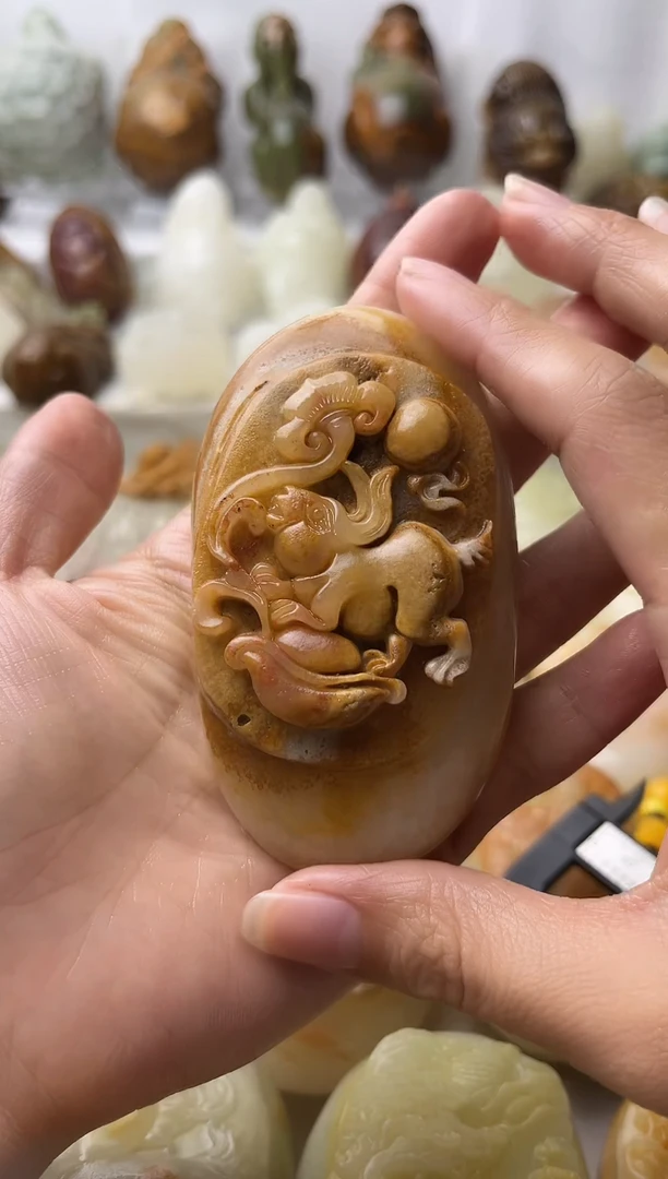 石材方解石棉纹正常不退换兔微瑕