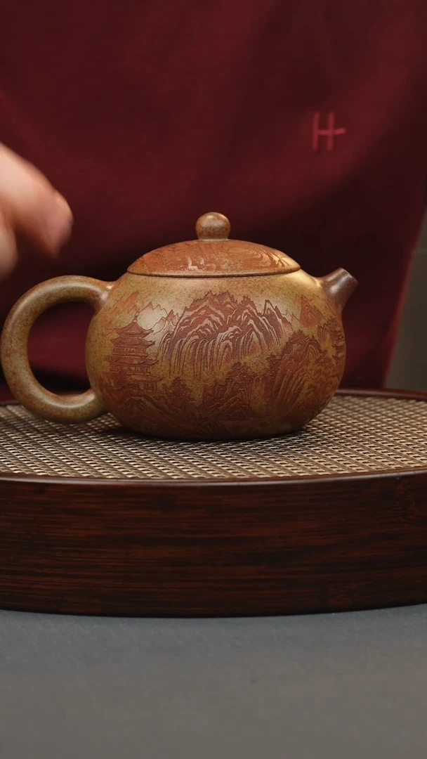 【闪购商品】紫砂茶壶沉香泥 柴烧 西施 刻绘