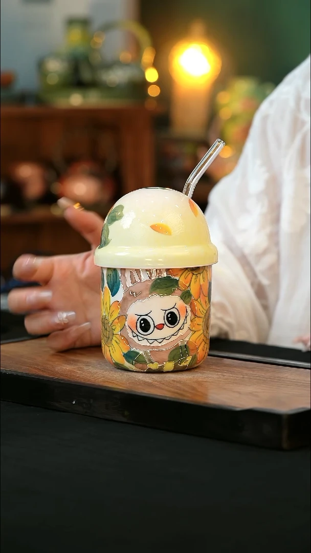 杯手绘心瓷陶瓷浮力