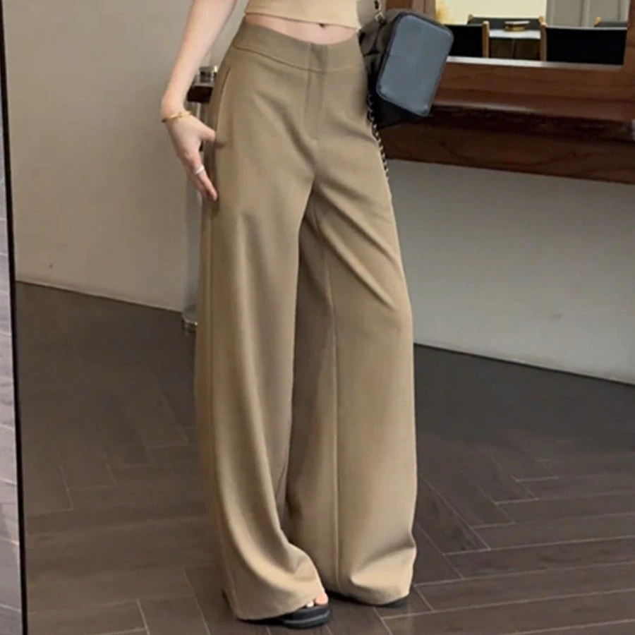 韩系早秋季新款西装裤气质中高腰设计感百搭老钱风松弛感女装