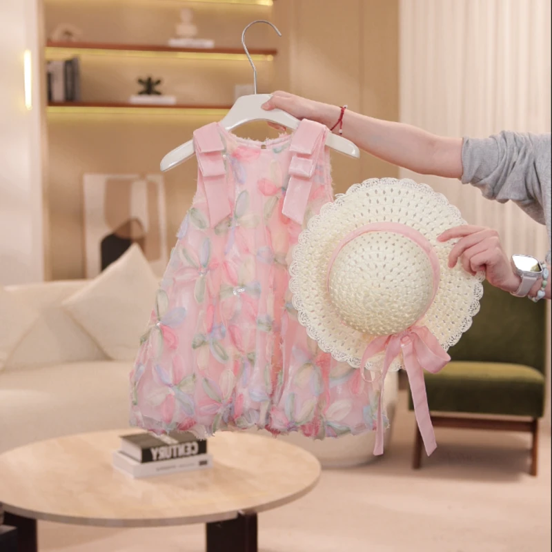 2025新款女童时尚洋气花朵夏季女宝连衣裙SL0195