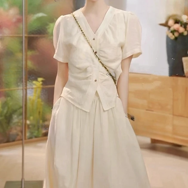 高品质-法式淑女香风显瘦半身裙气质夏季两件套装时尚套装女