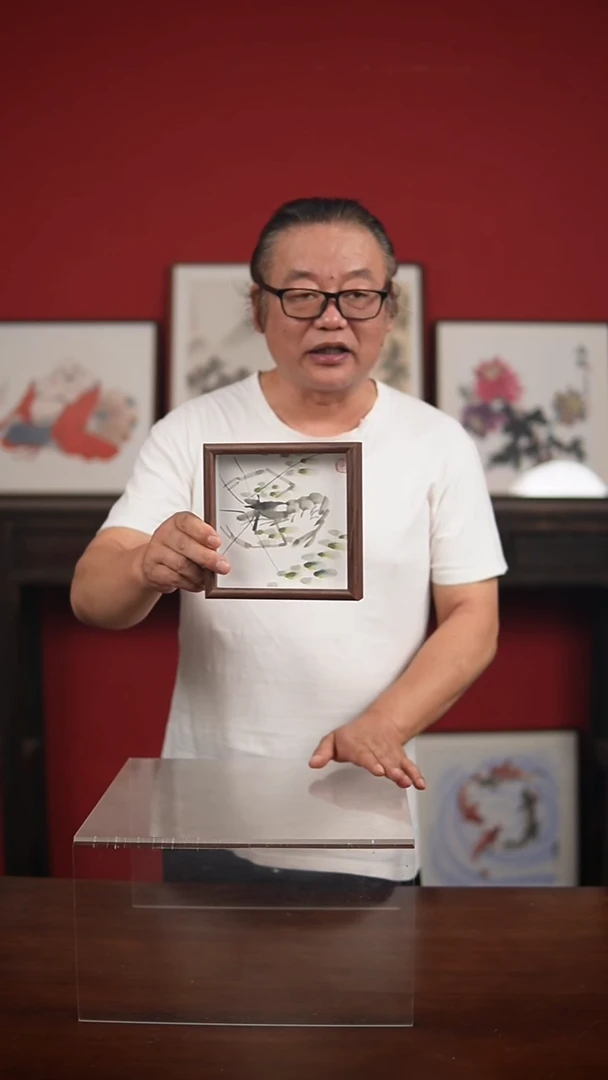 国画手绘-6寸摆台李庆云作品