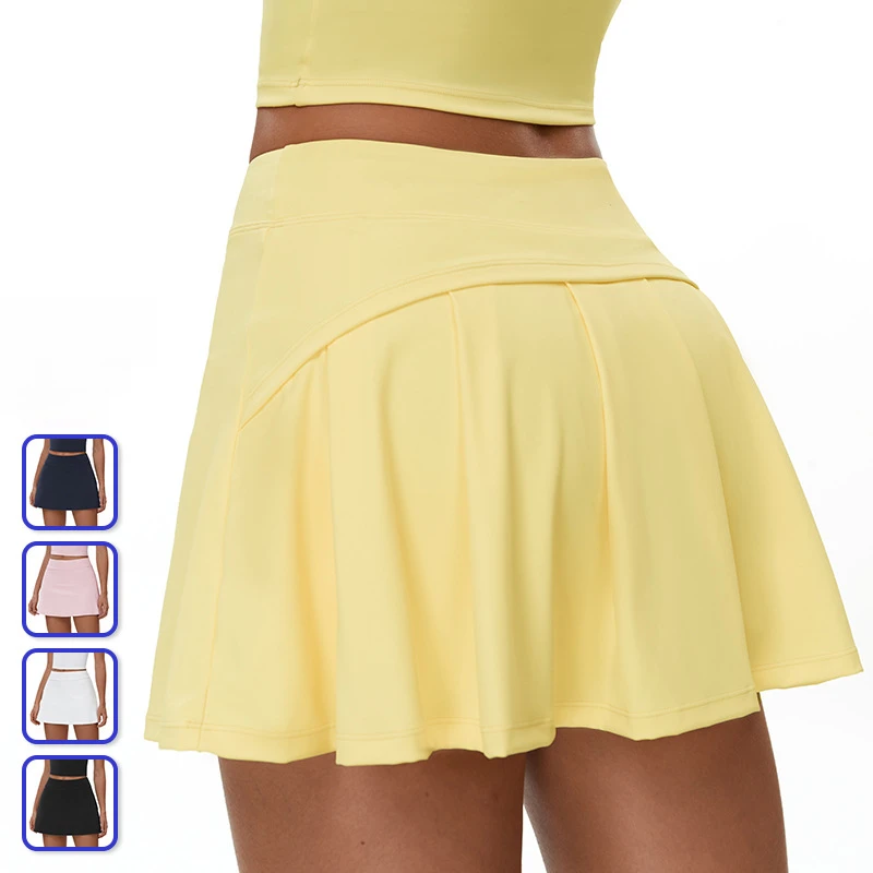 速干网球短裙防走光透气口袋A字型半身裙跑步运动短裙女2002