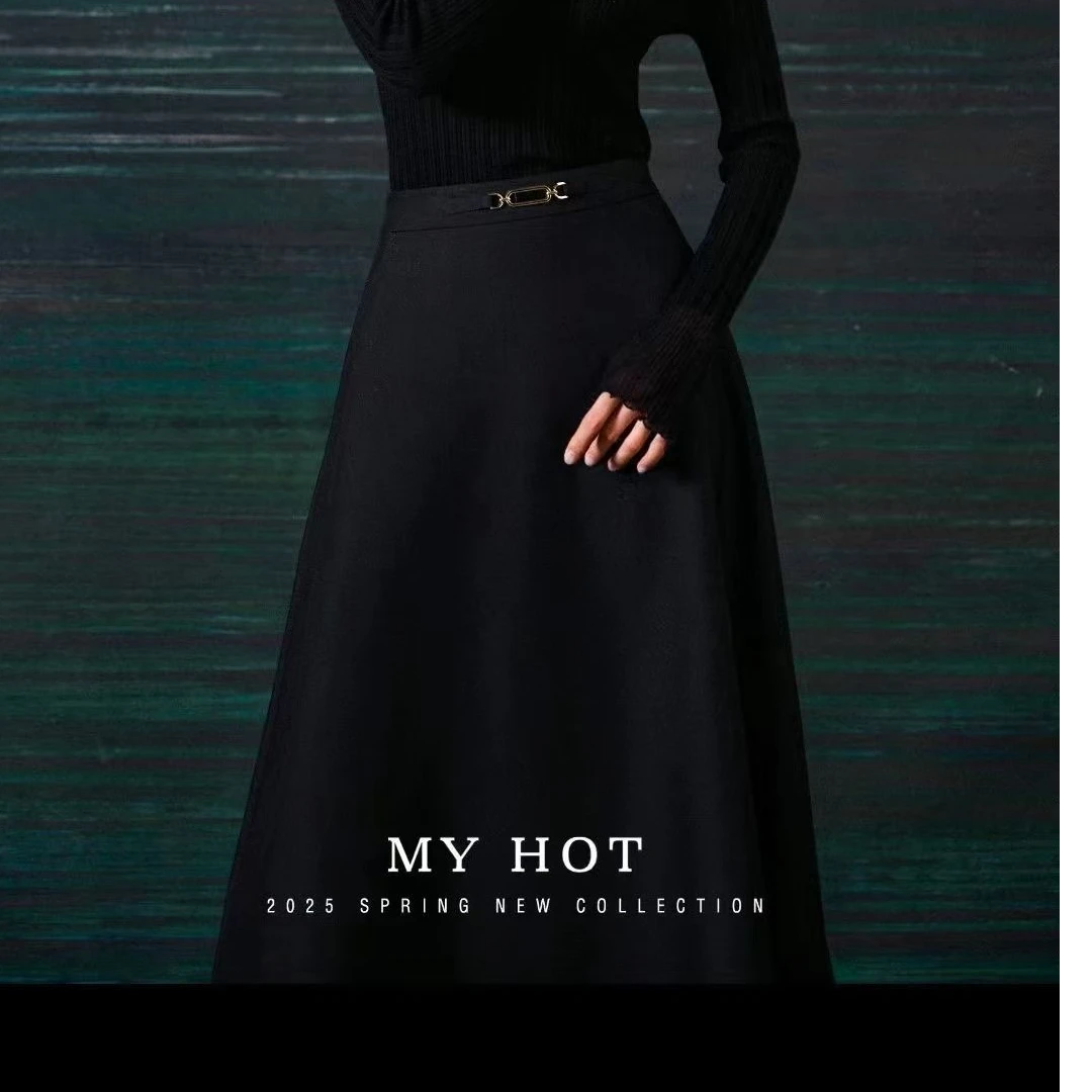 高腰显瘦A字散摆裙