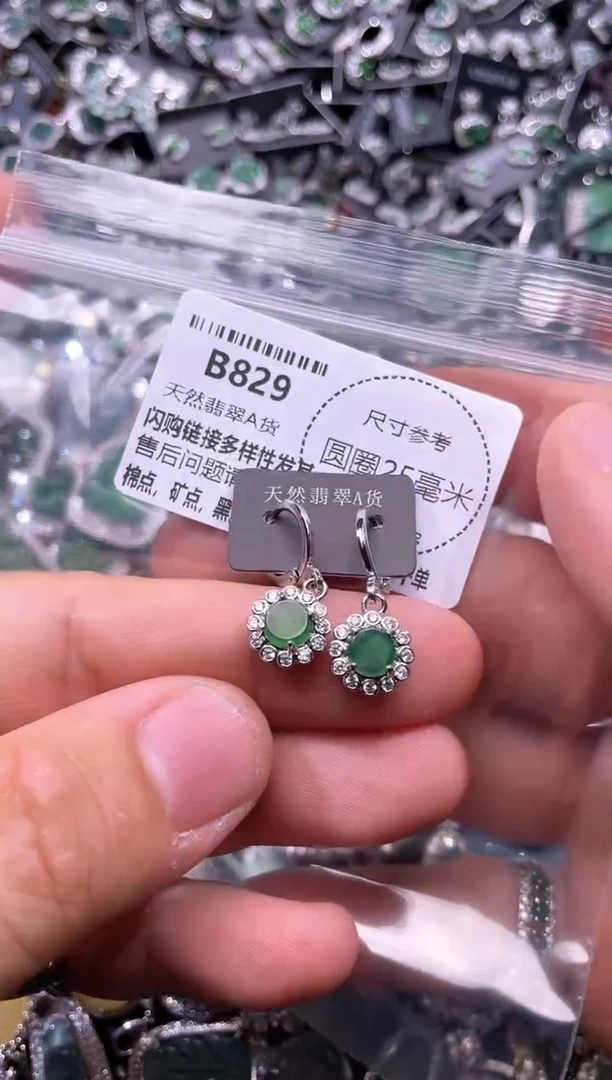 翡翠未镶嵌颈饰B829耳扣