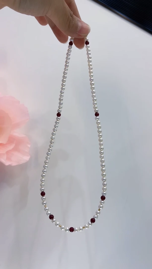 【闪购商品】淡水珍珠颈饰18K金镶嵌无核珍珠