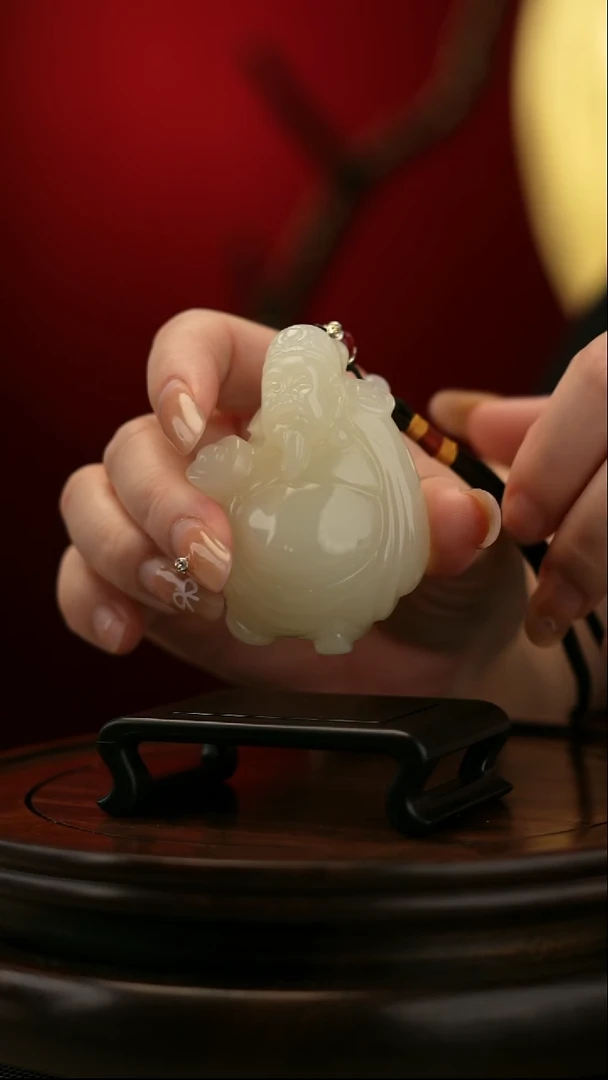 玉【财神】天然玉石手把件