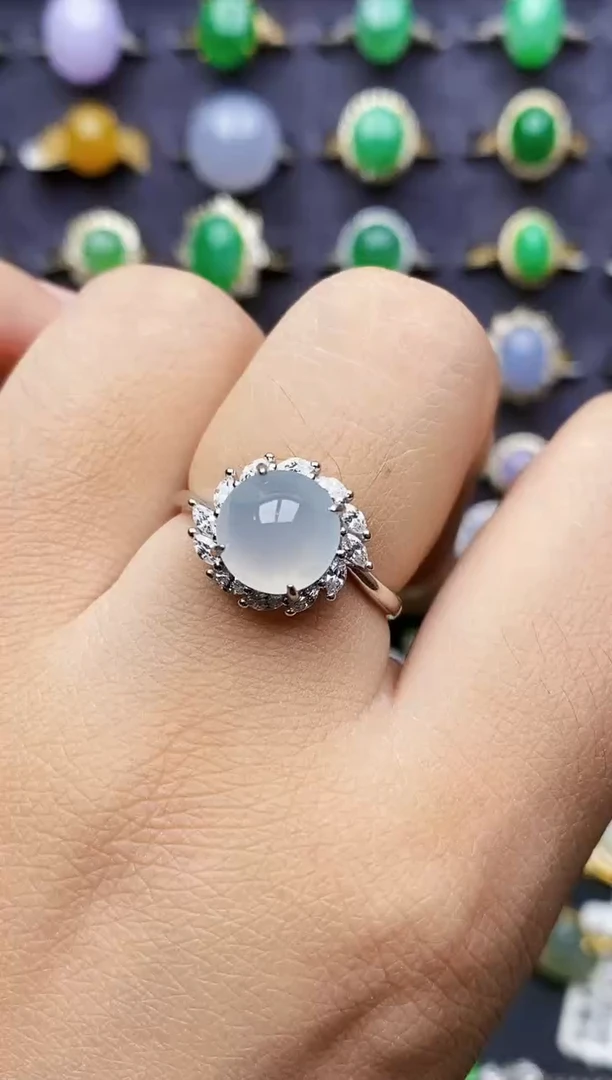 银S925镶嵌戒指翡翠2497