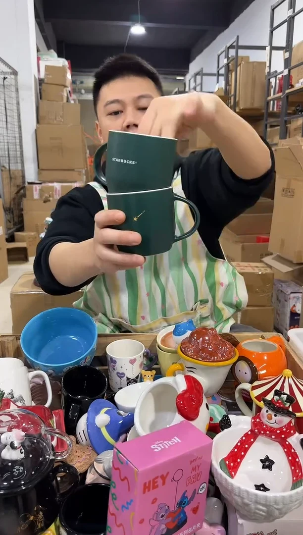 瓷片绿色xbb水杯2件套