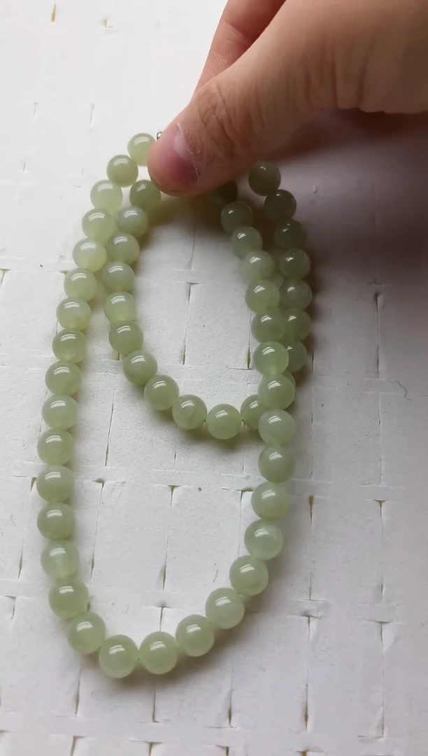 未镶嵌手链和田玉8MM  冰晴水妈妈链