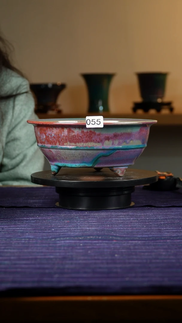 055鼓腹祥云花盆10/7.5/24.5/21