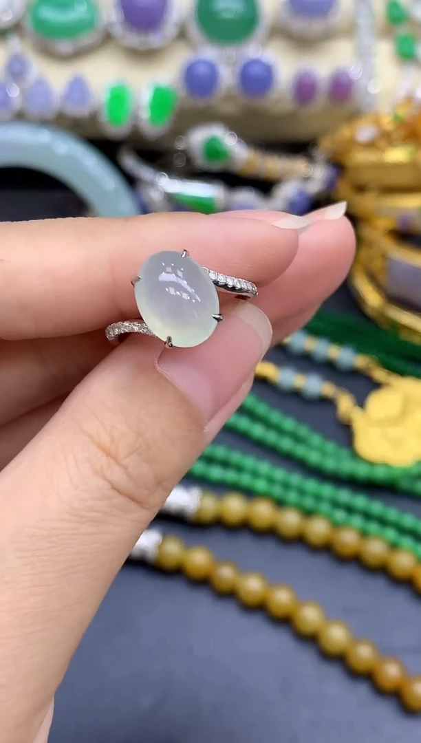 18K金镶嵌戒指翡翠387-中国好珍宝