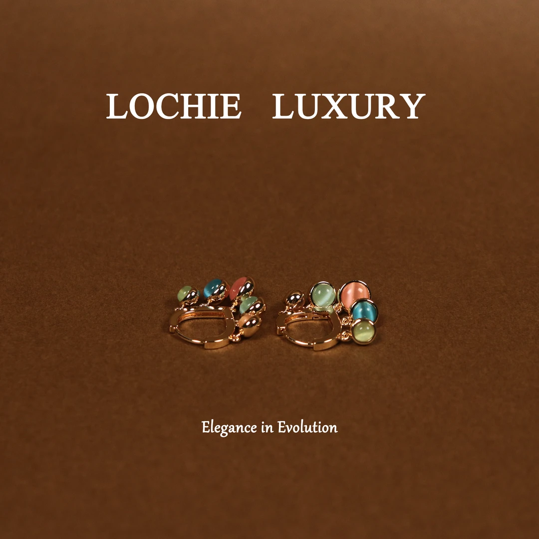 黄铜锆石耳饰 【五光十色】L513新中式时尚百搭彩色水滴吊坠耳扣