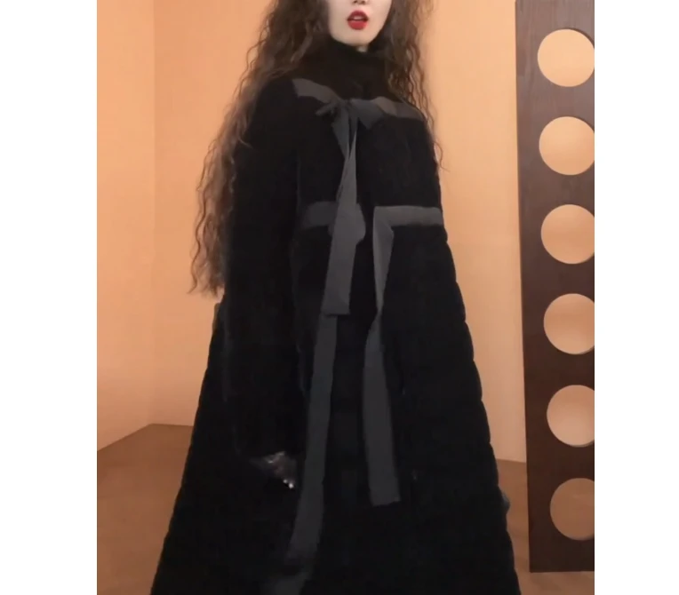 2024冬季新款时尚女装网红靓丽潮流气质洋中长款外套雅