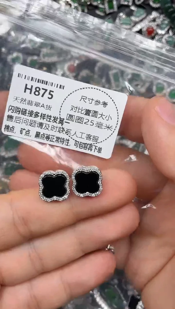 颈饰未镶嵌翡翠H875耳钉