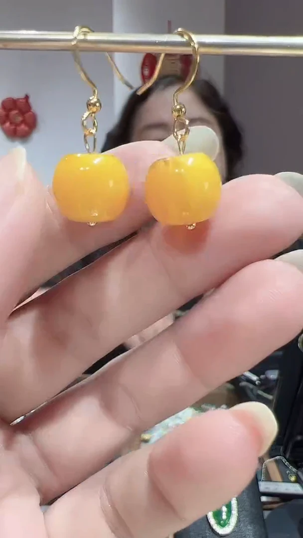 蜜蜡未镶嵌耳饰202592628