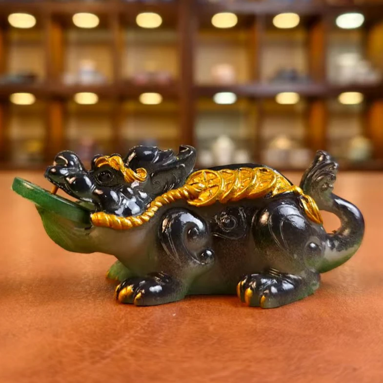 绿色貔貅变色茶宠摆件 1723