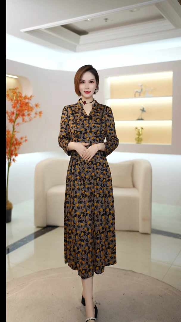 时尚透气遮肉显瘦显高气质连衣裙A233