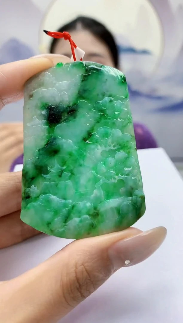 定制翡翠未镶嵌4812MM-毛货挂件42