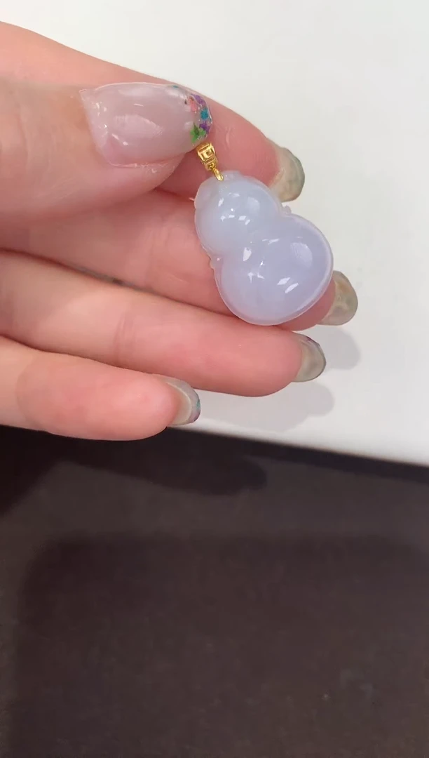 颈饰18K金镶嵌翡翠天然缅甸A货翡翠