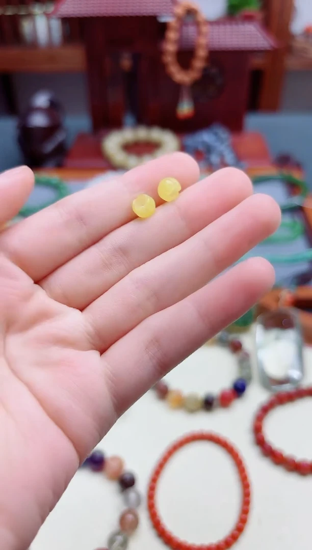 未镶嵌琥珀裸石蜜蜡花配饰*1 GW一对多样发一