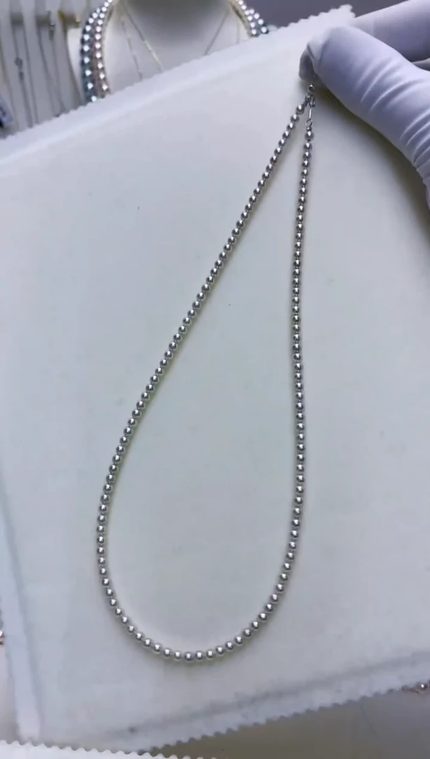 【闪购商品】海水珍珠饰品18K金镶嵌3-3.5真多麻色小米链