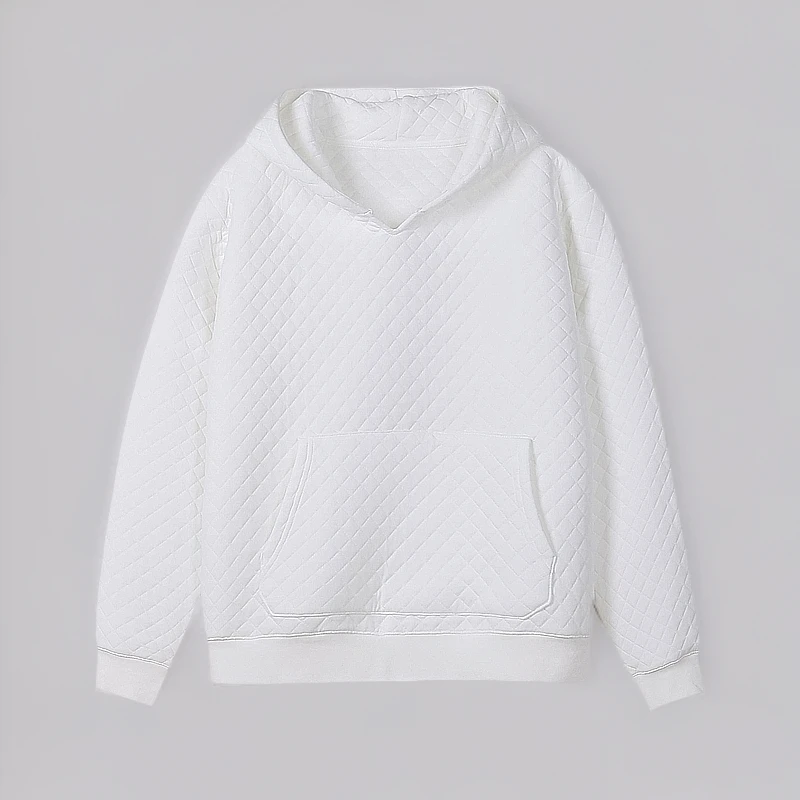 网红新款华夫格帽衫运动长袖cleanfit连帽衫秋冬休闲运动卫衣男款