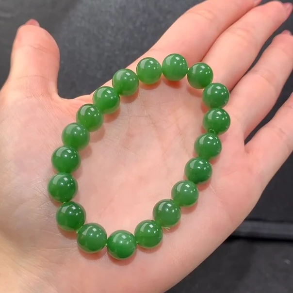 【云珠玉阁】B10A俄罗斯碧玉手串10m百搭绿色精美多色多样性发一串