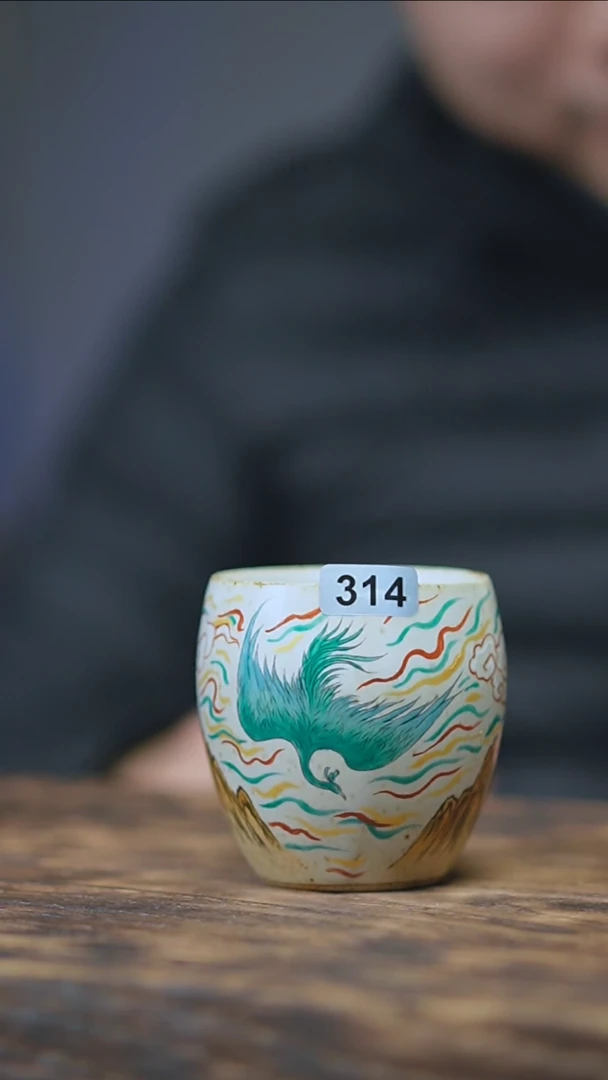 【闪购商品】314景德镇手绘青鸟单杯